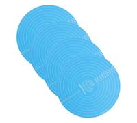 SOLUSTRE 4 Pièces Tapis de Cuisson Silicone Antidérapant pour Plateau Tournant Gâteau Résistant Haute Température Surface Antiadhésive avec Mesures Rond pour Pâtisserie et Pétrissage Bleu