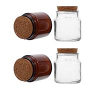 SOLUSTRE 4 Pots à Bougies et Portables pour Décoration Intérieure Faciles à Utiliser en Verre de 100ml Couvercles en Bois et Parfum Maison, Lot de 4