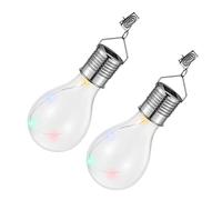 SOLUSTRE 4pièces Lot De Ampoules Solaires Led Verre Lampe Suspendue Avec Fil De Cuivre Pour Jardin Extérieur Sans Câblage