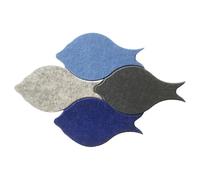 SOLUSTRE 4pièces Lot de Stickers Muraux Feutrine Autocollants Forme Poisson Décoration Cartoon Tableau Mémo Facile à Coller pour Chambre et Salon Tons Gris et Bleu