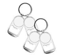 SOLUSTRE 4pièces Ouvre-bouteille Porte-clés Métal Résistant à Usure Décapsuleur Portable pour Bière et Boissons Accessoire Pratique pour Bar Camping et Voyage