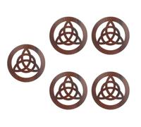 SOLUSTRE 5 Pièces Carreau D'autel en Bois, Décorations Rétro | Bois Sculpté, Base Plate Protectrice, pour Contemplation, Rituels de Sorcellerie, Bols et Objets Sacrés