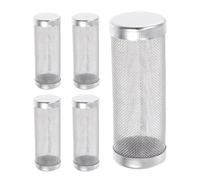 SOLUSTRE 5 Pièces Filtre D'aquarium en Acier Inoxydable, Grille Cylindrique | Préfiltre pour Aquarium et Crevettes, Haute Efficacité, Bloque les Débris, Installation Stable, Compatibilité