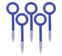 SOLUSTRE 5 Pièces Stylo de Sécurité Flexible, Bleu, Tpe, Pointe Rétractable | Corps Monobloc Scellé, Design Non Démontable, Usage pour Formulaires et Cahiers en Détention
