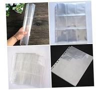 SOLUSTRE 50 Feuilles Pochettes Transparentes pour Album Photo Classeur Compartiments Protège Photos Perforées Compatibles Anneaux De Protection pour Cartes Id Crédit Et
