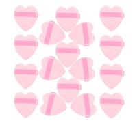 SOLUSTRE 50 Pièces Houppettes de Maquillage de Cœur Rose, Texture Confortable en Mousse et Flocage, Outil Multifonction pour Poudre de Maquillage Visage