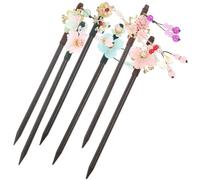 SOLUSTRE 6 Pcs Baguettes à Cheveux en Bois Vintage pour Femmes, Épingles à Cheveux Chinoises Faciles à Utiliser, Solides, Accessoires pour Chignon Quotidien et Scènes Artistiques