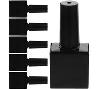 SOLUSTRE 6 Pcs Flacons en Verre pour Vernis Gel Noir 10 Ml avec Pinceau, Étanches et Hermétiques, pour Salons de Beauté et Ongles