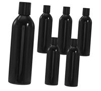 SOLUSTRE 6 pièces Bouteilles Vides Portables avec Bouchon-poussoir Distributeurs Cosmétiques Rechargeables pour Shampooing et Lotion Design Compact et Étanche Noir