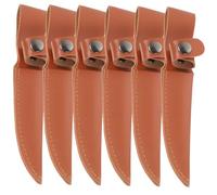 SOLUSTRE 6 pièces Étui de Protection Cuir PU pour Couteaux Réutilisables Protection Coupure Résistante et Pratique pour Camping et Usage Domestique