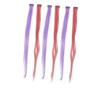 SOLUSTRE 6 pièces Extensions Cheveux Colorés Longs Lisses à Clip Lot de One Piece Wigs Accessoires Cheveux Femmes pour Style Facile et Look Cosplay