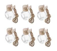 SOLUSTRE 6 pièces Flacon Parfum Suspendu Verre Transparent pour Voiture Diffuseur Réutilisable Décoration Intérieure Suspendue