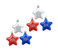 SOLUSTRE 6 Pièces Lot de Décorations Étoile Patriotique pour Sapin Pendentifs Suspendus pour Fête Travail Noël et Célébrations de Indépendance Américaine