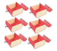SOLUSTRE 6 Pièces Lot de Mini Coffres Bambou Rouge avec Couvercle Boîtes de Rangement Décoratives pour Bijoux Trousseau et Petits Trésors Caisse Robuste et Délicate pour Maison