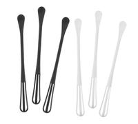 SOLUSTRE 6 pièces Mini Fouets à Œufs Multifonctionnels et Portables Fouettage Battage avec Poignée Antidérapante Ustensiles de Cuisine Manuels Sûrs PP Blanc et Noir Réutilisable