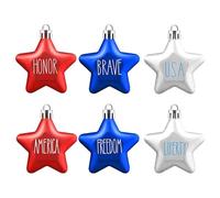 SOLUSTRE 6 Pièces Ornements Étoiles Patriotique pour Sapin Pendentifs Suspendus pour Décoration Maison Fête Nationale Noël Et Jour De L'Indépendance Américaine