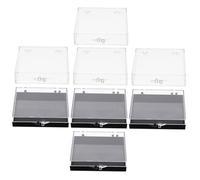 SOLUSTRE 8 pièces Boîte de Rangement pour Faux Ongles Étui Rigide Transparent et Noir Protection pour Capsules et Accessoires de Nail Art Organisateur Compact pour Ongles Pressés