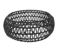 SOLUSTRE Abat-jour en Corde de Chanvre Naturel Noir, Style Rustique et Élégant, Compatible Douille E27, pour Luminaire de Plafond et Décoration Intérieure