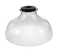 SOLUSTRE Abat-jour en verre : cache-ampoule en forme d'entonnoir avec anneau de retenue - Abat-jour décoratif en verre transparent de remplacement - Convient aux douilles E26/E27