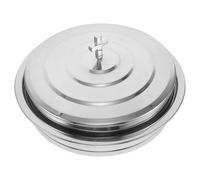 SOLUSTRE Acier Inoxydable 304 Plateau de Communion Rond Couvercle | Finition Polie, Design Empilable Gain de Place, pour Wafers et Morceaux