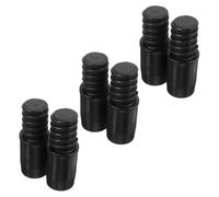 SOLUSTRE Adaptateur de Rallonge pour Manche à Balai 6pcs en Plastique Noir, Embout Fileté Compatible Tube de 22mm pour Nettoyage Domestique et Commercial