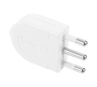 SOLUSTRE Adaptateur Secteur Italien Connexion Sécurisée pour Appareils Haute Puissance Électrique à 3 Broches en Plastique PC Blanc, Prise Italienne de Remplacement en Bureau ou Voyage