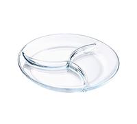 SOLUSTRE Assiette Compartiments Cases Verre pour Micro Ondes Plateau Repas pour Fruits Snacks et des Portions Réchauffage Sûr pour Cuisine et Pique