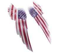 SOLUSTRE Autocollant Vinyle Étanche d'ailes d'ange Motif Drapeau Américain pour Pare-Chocs et Camion, Application Facile, 1 Paire en Pet Réfléchissant