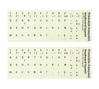SOLUSTRE Autocollants Clavier Français Lumineux 2pcs en PVC pour Ordinateur Portable et Bureau, Design Facile à Retirer, Protection Nocturne Stylée