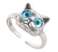 SOLUSTRE Bague Chat Réglable pour Femmes et Adolescentes Anneau Ouvert Motif Animal Mignon Accessoire Statement Élégant et Confortable