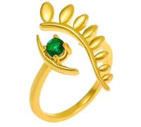 SOLUSTRE Bague Femme Fashion Zircon Microserti avec Motif Œil Maléfique Anneau Ouvert Élégant pour Fêtes et Tenues Quotidiennes