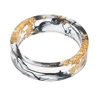 SOLUSTRE Bague Résine Épaisse Femme Anneau Transparent Empilable Bague Esthétique Légère et Confortable Bijoux Créatifs pour Doigts Style Forêt