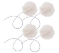 SOLUSTRE Balle Suspendue 4pcs avec Clochette en Peluche pour Chat Jouet Interactif pour Divertissement et Exercice, à Accrocher sur Poignées de Porte ou Armoires