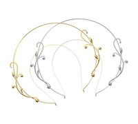 SOLUSTRE Bandeau Coiffure Dorée en Alliage de Zinc, 2 Pièces, Style Vintage Élégant, Finition Soignée et Pratique pour Accessoires Cheveux Féminins