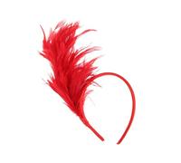 SOLUSTRE Bandeau En Casque De Mariage Bandeau Plume Chapeau De Fascinateur Accessoires De Thé Chapeaux Fascinators Pour Femmes Coiffes De Carnaval Pour Femmes La Plume Rouge