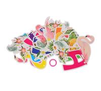 SOLUSTRE Bannières en Papier pour Fête D'anniversaire Hawaïenne Réutilisables et Portables Flamants Roses, Ananas et Cactus pour Décoration de Fête Joyeuse