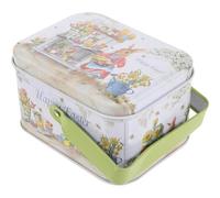SOLUSTRE Boîte à Biscuits en Fer-blanc pour Pâques Motifs Classiques, Boîte à Bonbons Portable pour Ranger Chocolats et Objets Artisanaux Lors de Fêtes de Pâques