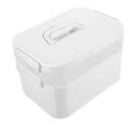 SOLUSTRE Boîte de Rangement Empilable pour Outils de Manucure Capacité Spacieuse Conteneur de Stockage Élégant pour Kit Ongles Coffret Nail Art Multifonction Blanc