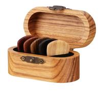 SOLUSTRE Boîte de Rangement en Bois Massif Design Compact et Robuste Protège et Organise Vos Médiators Couleur pour Médiators de Guitare et Ukulélé Couleur