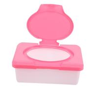 SOLUSTRE Boîte de Rangement en Plastique Conserve L'humidité Rouge, Capacité 80 Lingettes, Facile à Nettoyer pour Lingettes Humides Bureau Voyage