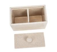 SOLUSTRE Boîte De Rangement pour Coton Et Cotons-tiges Compartiments avec Couvercle Organisateur Cosmétique Empilable Protection Anti-poussière pour Bureau Et Salle De Bain