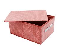 SOLUSTRE Boîte de Rangement PP Épais pour Vêtements et Pantalons Capacité avec Couvercle Organiseur Pratique pour Chambre et Dortoir Conteneur Textile et Facile à Plier