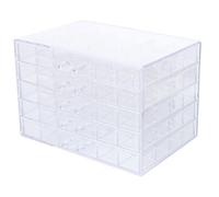 SOLUSTRE Boîte de Rangement Transparente Niveaux Compartiments pour Décoration Ongles Organiseur Multifonctions pour Bijoux et Accessoires Nail Art Facile à Nettoyer