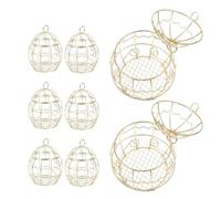 SOLUSTRE Boîtes à Bonbons Dorées 8pcs, Cage à Oiseaux Creuse Élégante, Artisanat Fiable et Compact pour Célébrations et Mariages