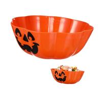 SOLUSTRE Bol à Salade Forme de Lanterne Citrouille Halloween Assiette à Fruits Orange Décorative Facile à Nettoyer pour et Réunions