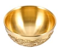 SOLUSTRE Bol à Trésor en Laiton Or Style Chinois, Décor Pratique et Solide pour Bureau ou Présent, Décoration de Table Élégante et Significative