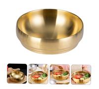 SOLUSTRE Bol Acier Inoxydable Double pour Nouilles Coréennes Bol Réutilisable pour Salade et Riz Design Élégant pour Famille et Restaurants