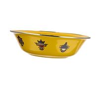 SOLUSTRE Bol Émail Rétro Multifonction pour Cuisine Bassine à Soupe et Pâte Stockage Saindoux Facile à Nettoyer Usage Domestique Jaune Vintage