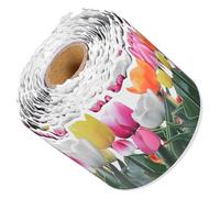 SOLUSTRE Bordure Autocollante Tulipes Autocollants Muraux Amovibles Décor DIY pour Tableau Scolaire Fête et Salle de Classe