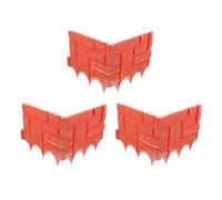 SOLUSTRE Bordure de Jardin en Plastique Rouge Imitation Pierre, Lot de 6 Pièces, Matériau Haute Densité Léger, pour Délimiter Parterres et Protéger Plantes